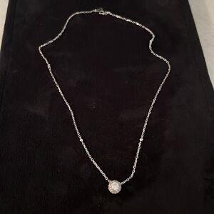 Vintage K18 white gold & diamond choker necklace 16”